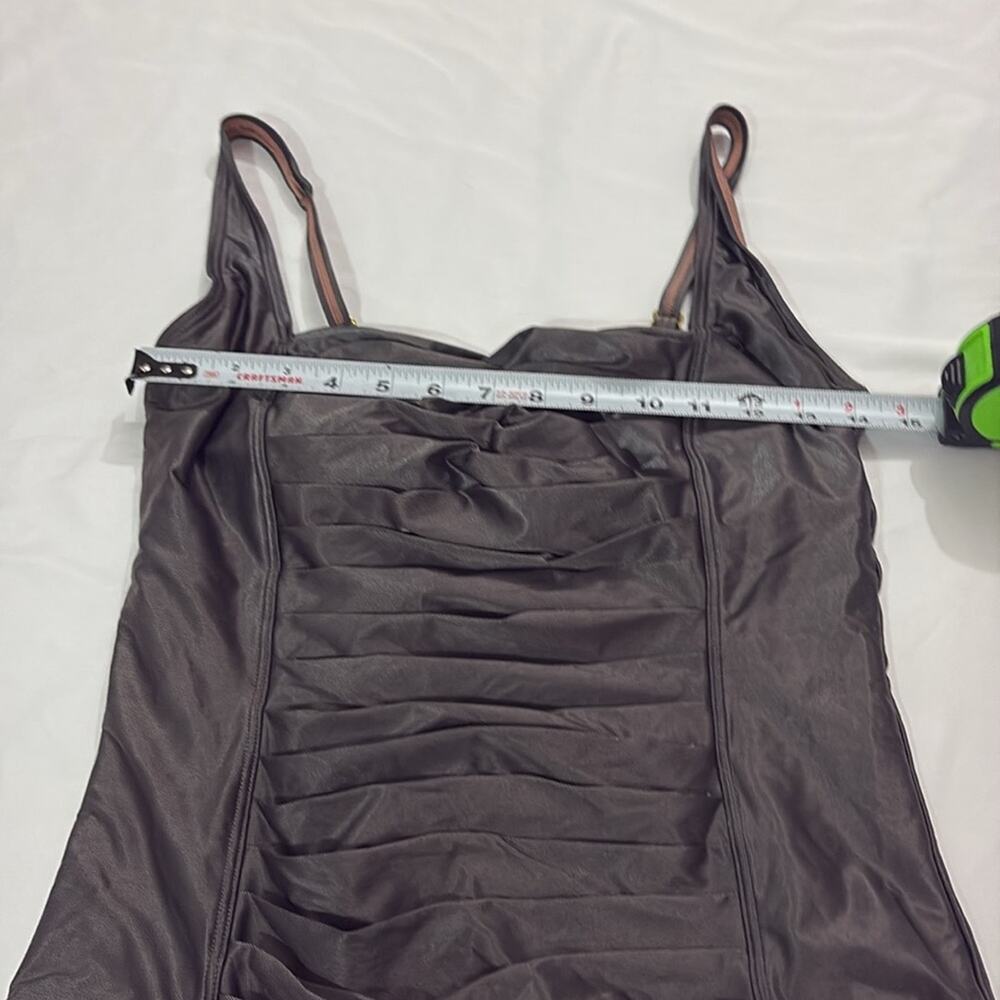Calvin Klein Womens 14 Ruched One Piece Bathing Suit Summer Beach Vacation - Picture 7 of 8